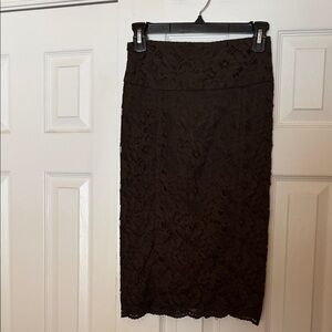 Express Olive Lace Pencil Skirt